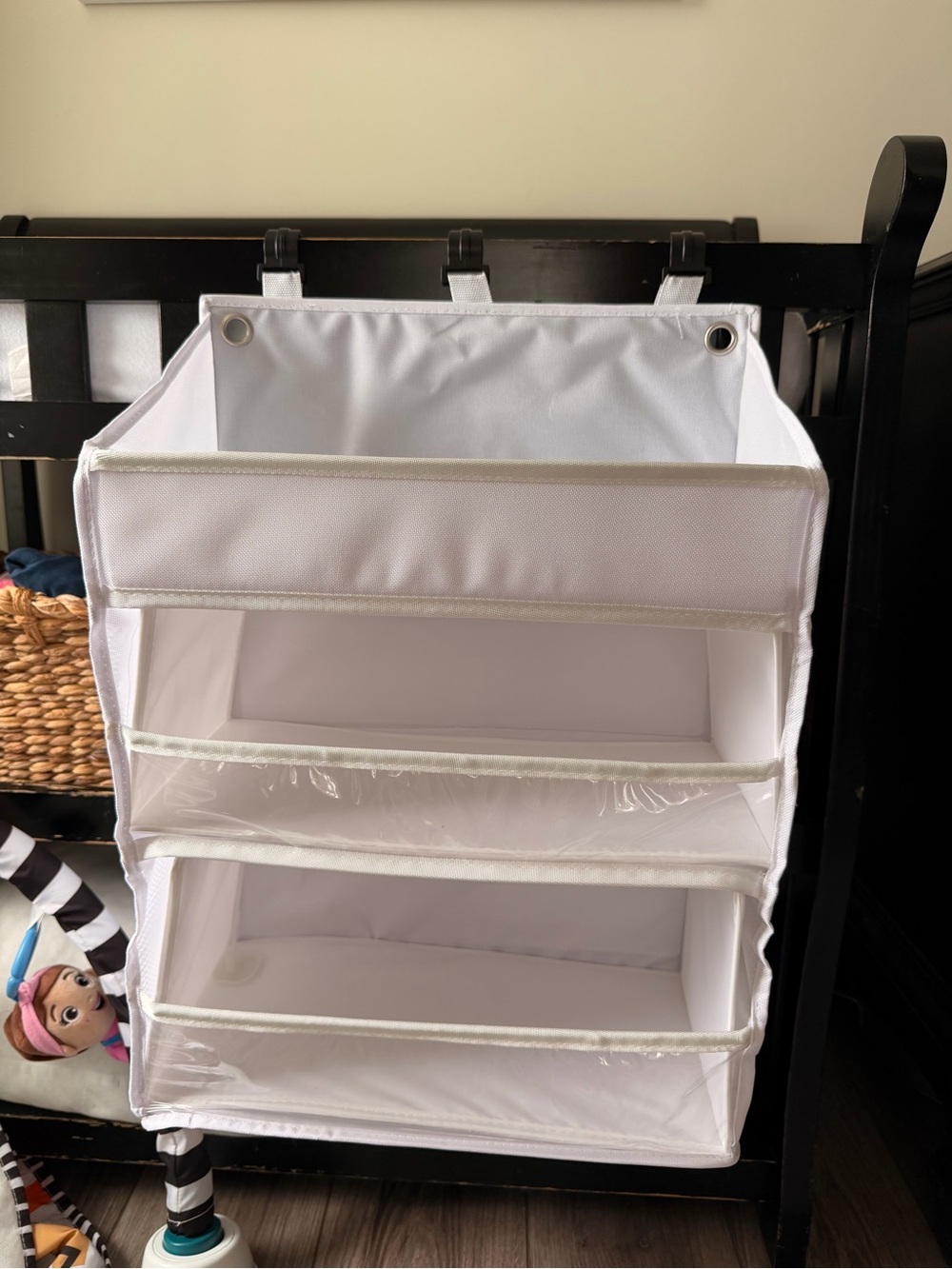 White Hanging Fabric Storage Organizer